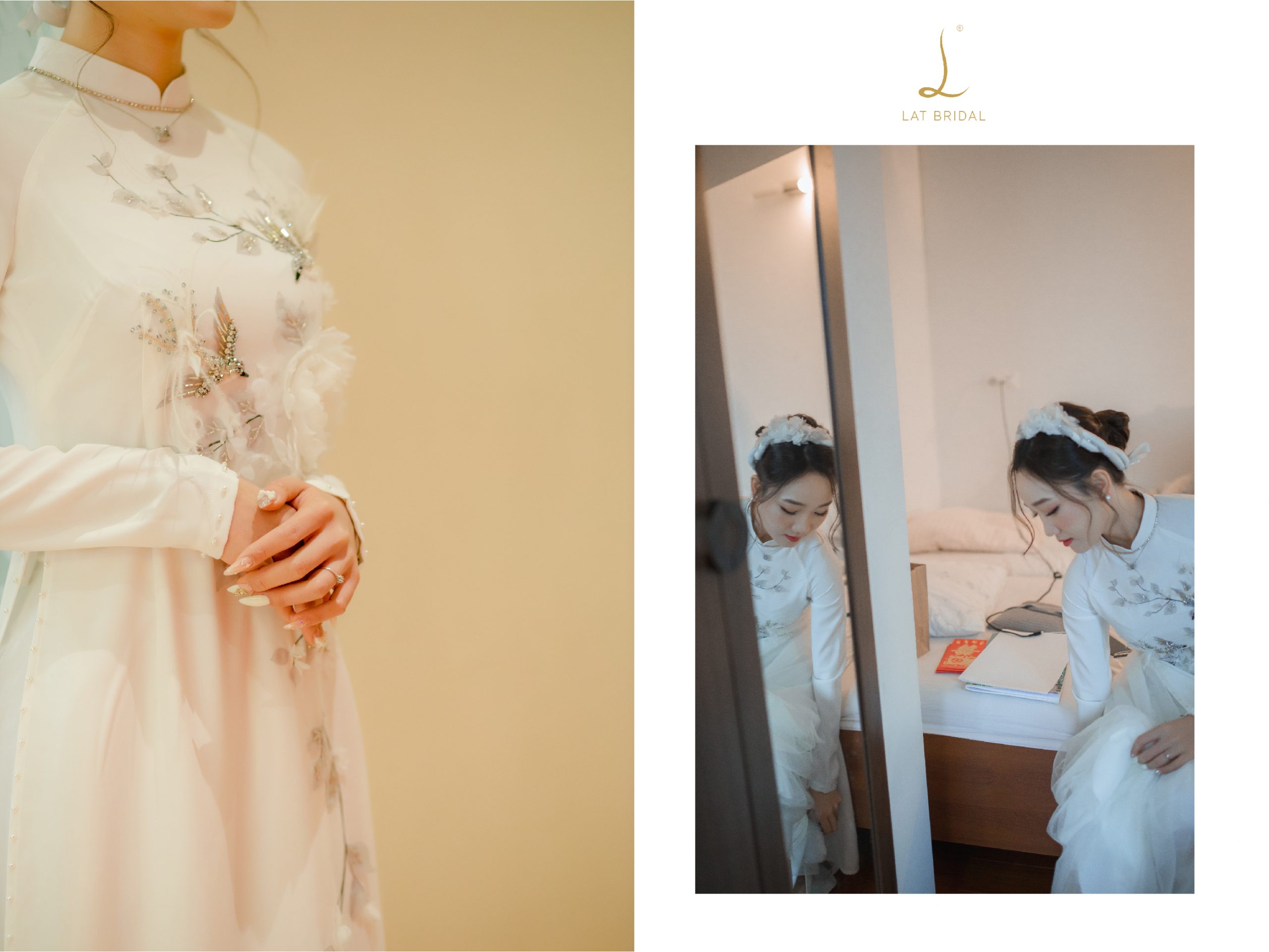 feedback áo dài Nhược Tâm của cô dâu Diệu Thuý dành cho LAT BRIDAL