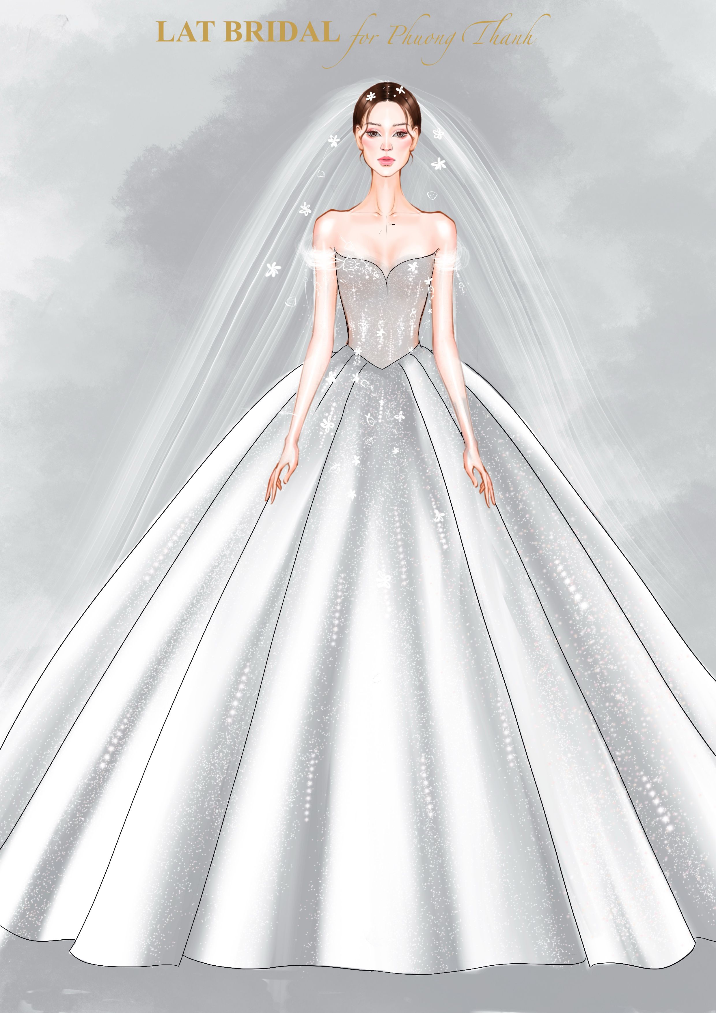 Atelier sketch — LAT Bridal for Phương Thanh