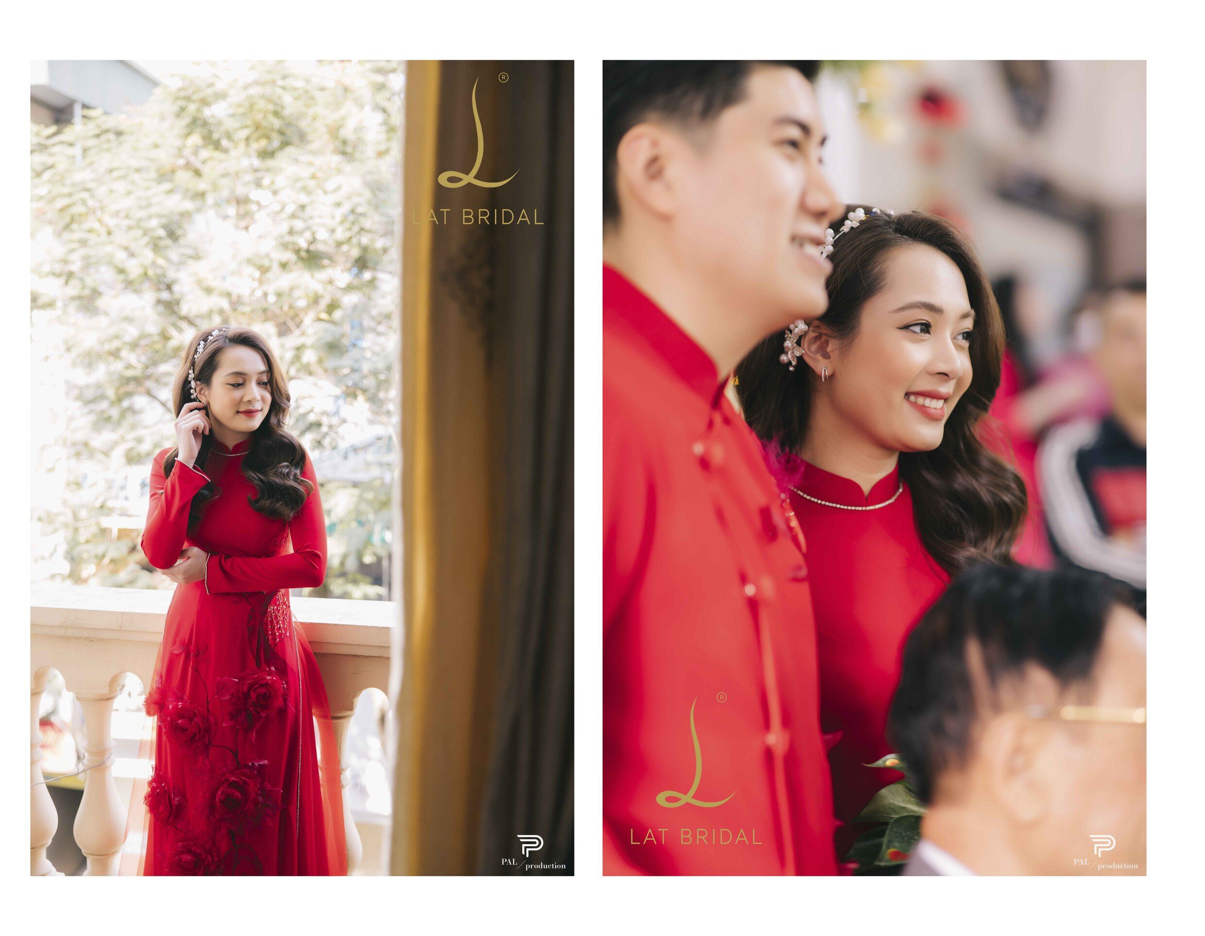 feedback áo dài sơn vân đỏ của cô dâu Lan Anh dành cho LAT BRIDAL