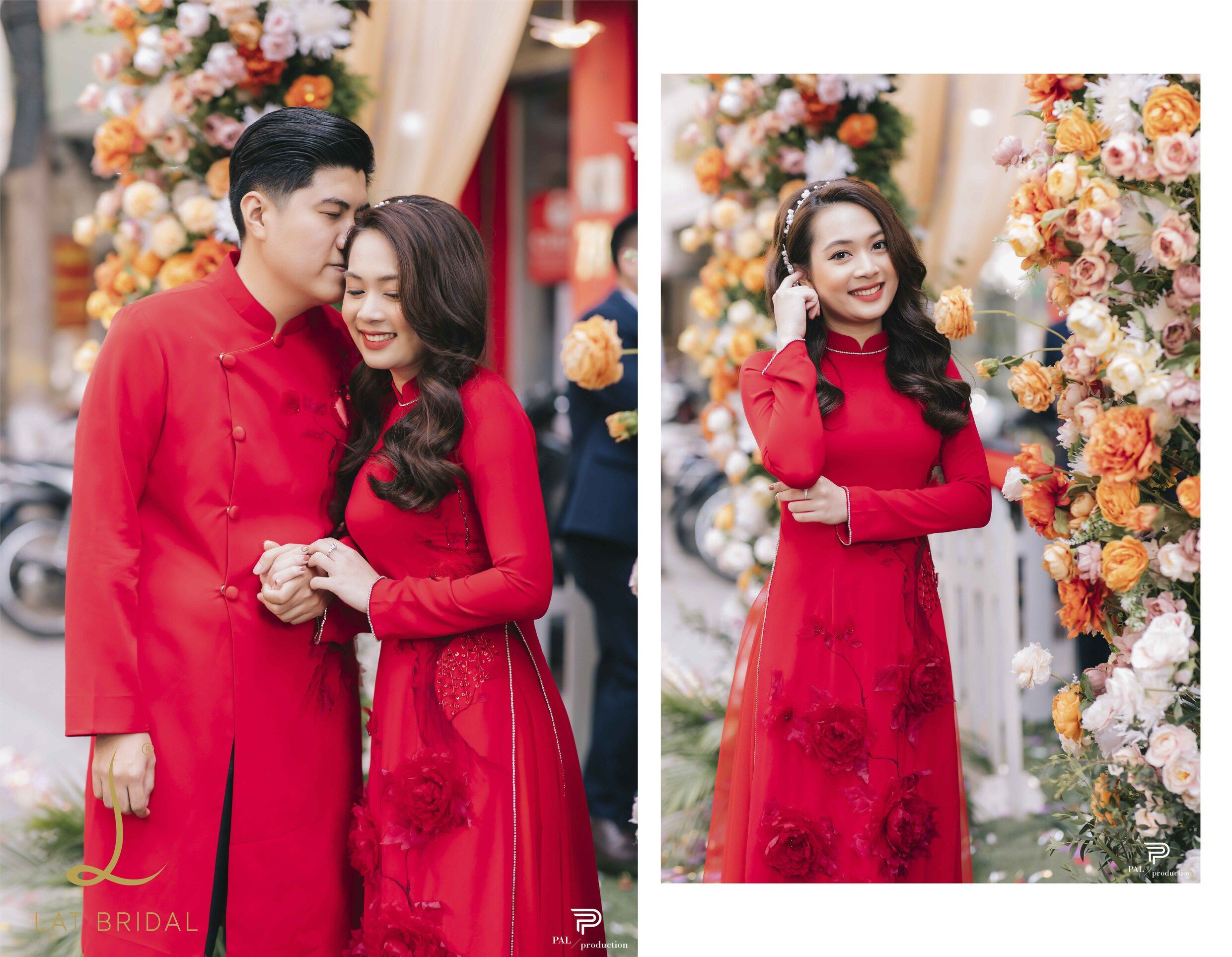 feedback áo dài sơn vân đỏ của cô dâu Lan Anh dành cho LAT BRIDAL
