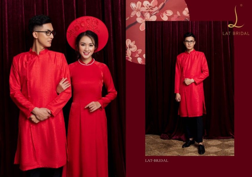 Các mẫu áo dài cưới đơn giản