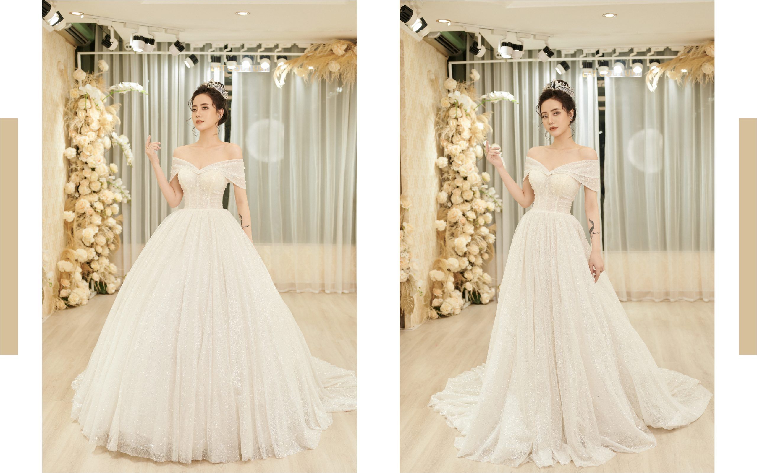 có nên chọn váy cưới trễ vai - Latbridal