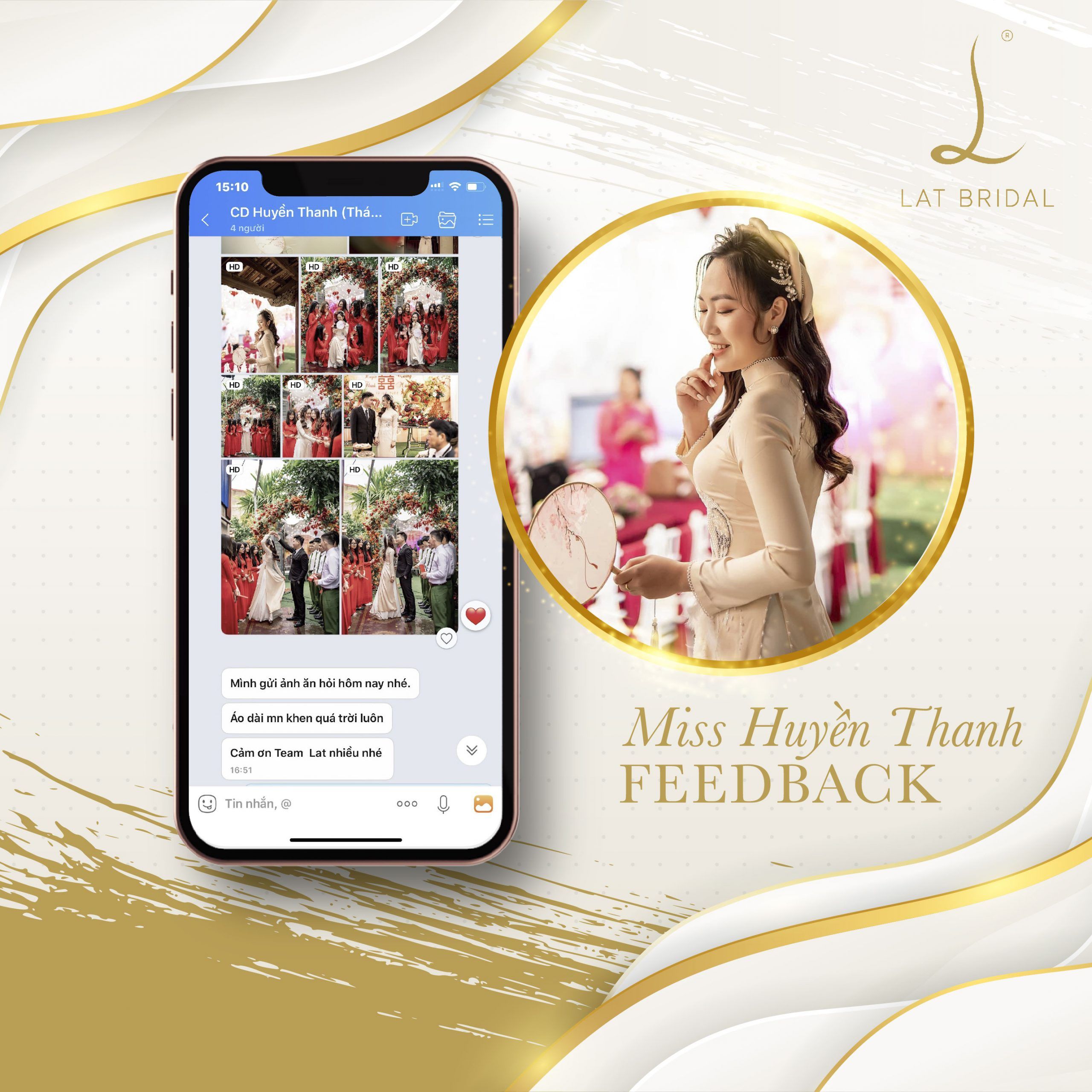 Feedback áo dài ăn hỏi Thu Uyên từ Cô dâu Huyền Thanh dành cho LAT BRIDAL