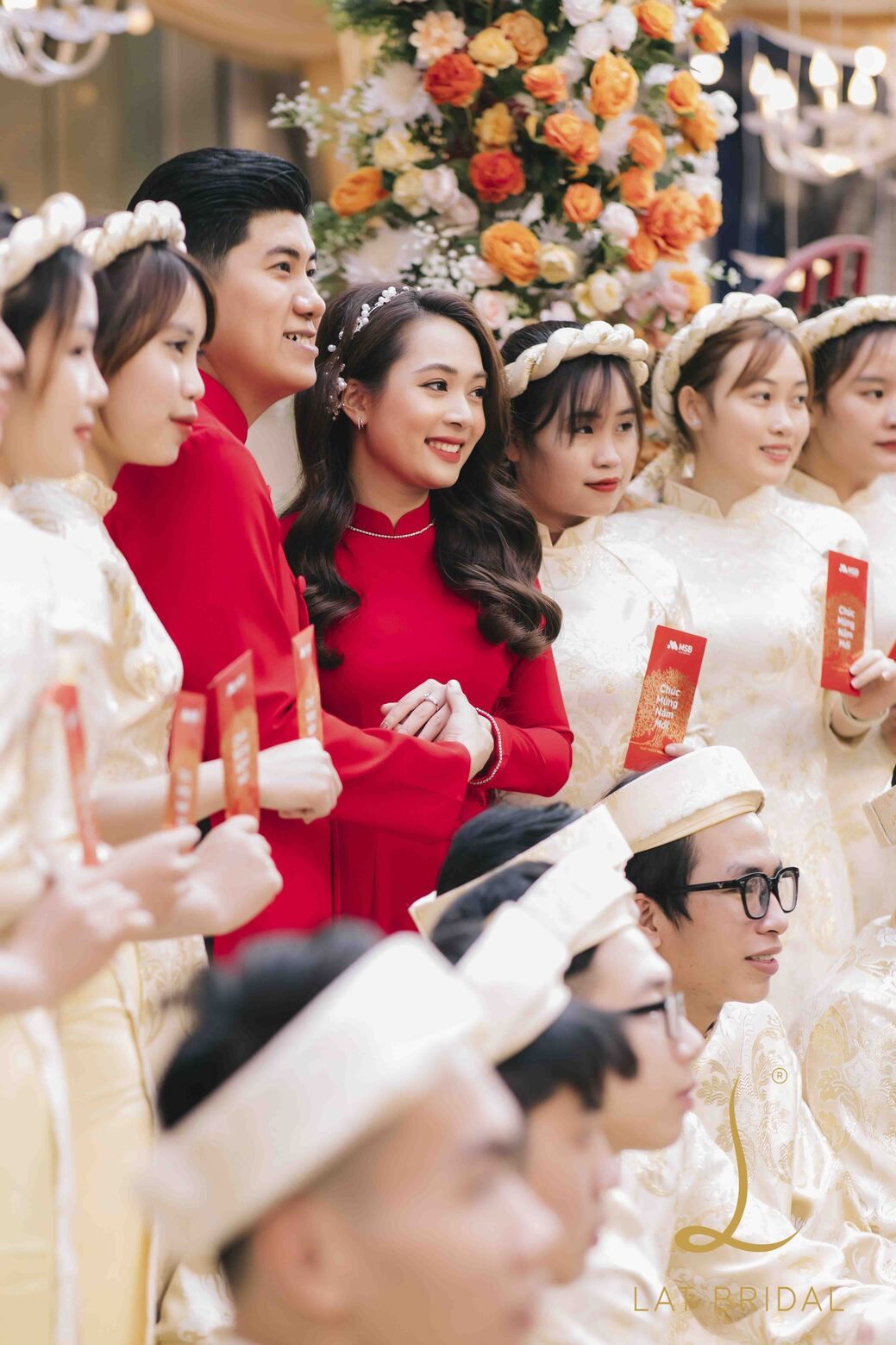 feedback áo dài sơn vân đỏ của cô dâu Lan Anh dành cho LAT BRIDAL