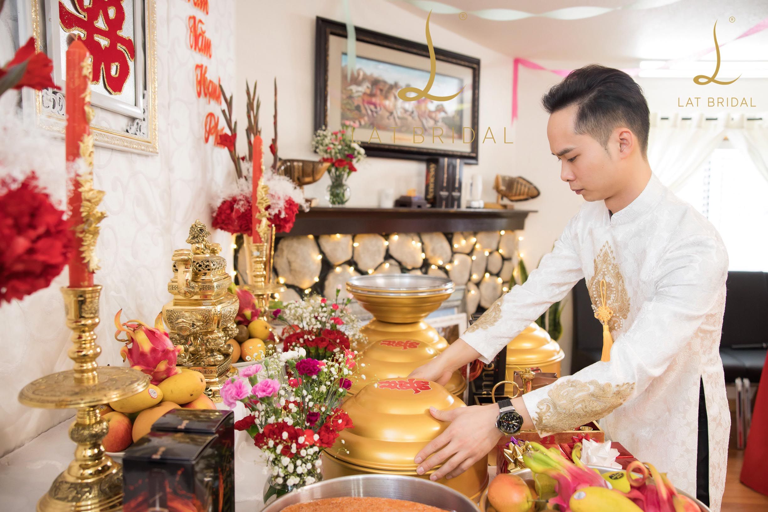 Cô dâu Mỹ và feebback áo dài váy cưới đặt may tại LAT Bridal
