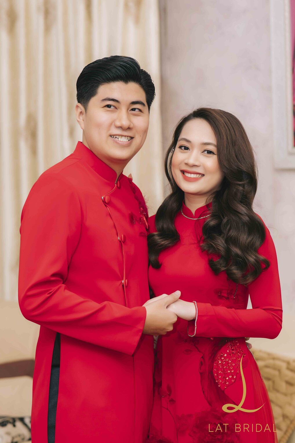 feedback áo dài sơn vân đỏ của cô dâu Lan Anh dành cho LAT BRIDAL