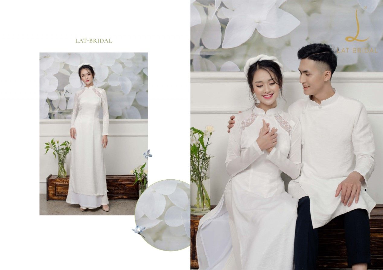 Các mẫu áo dài cưới đơn giản