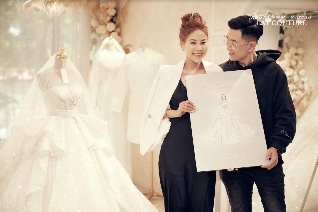 Quy trình may váy cưới theo yêu cầu của cô dâu Hà My