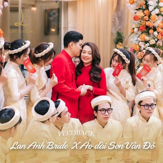 áo dài sơn Vân Đỏ - latbridal