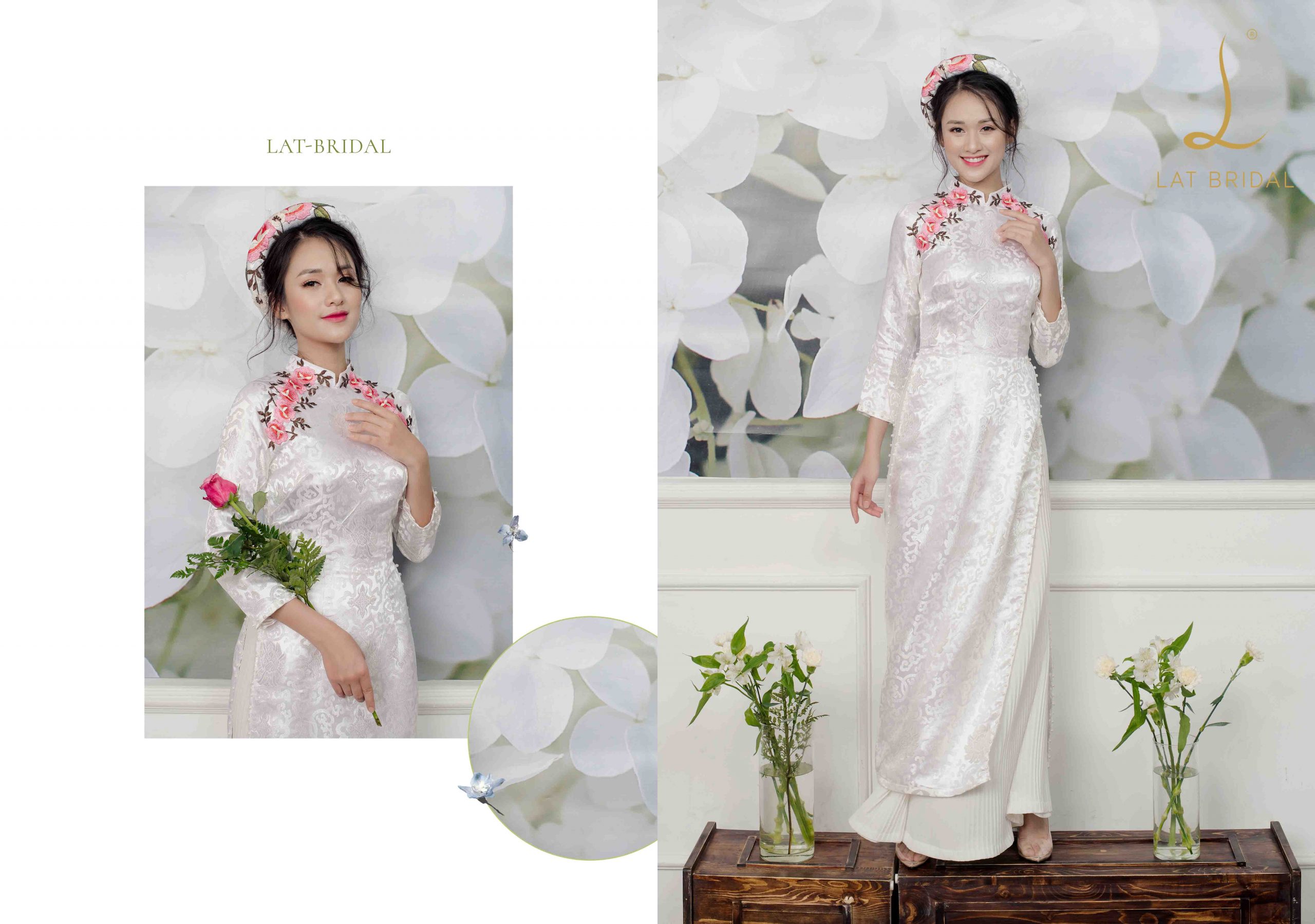 áo dài cặp đôi Bạch Gấm