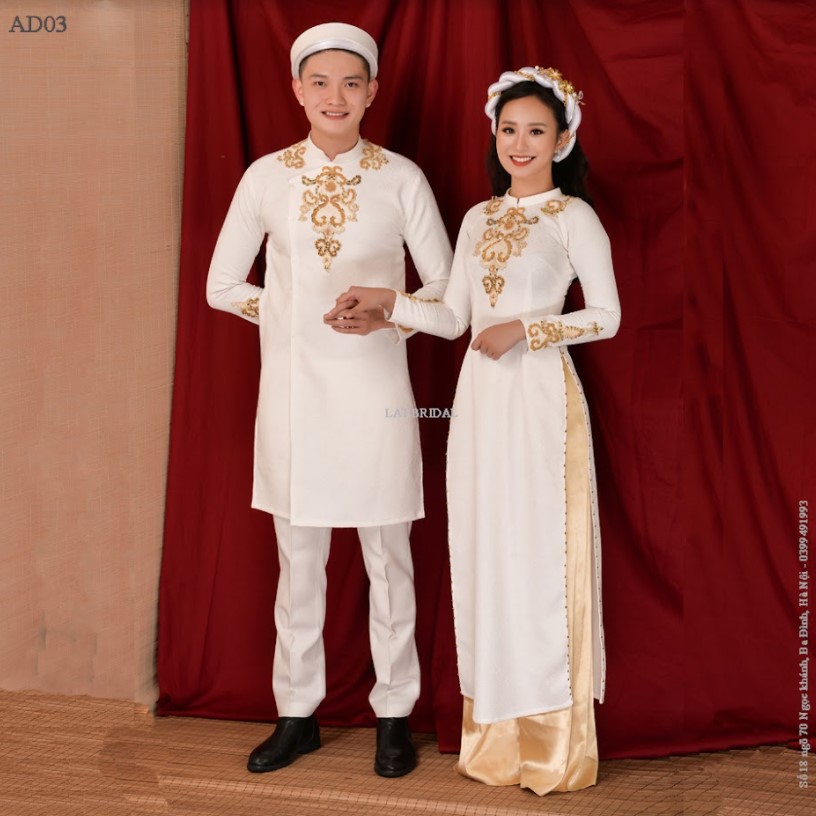Áo dài cặp đôi Hoàng Kim - Ảnh 2