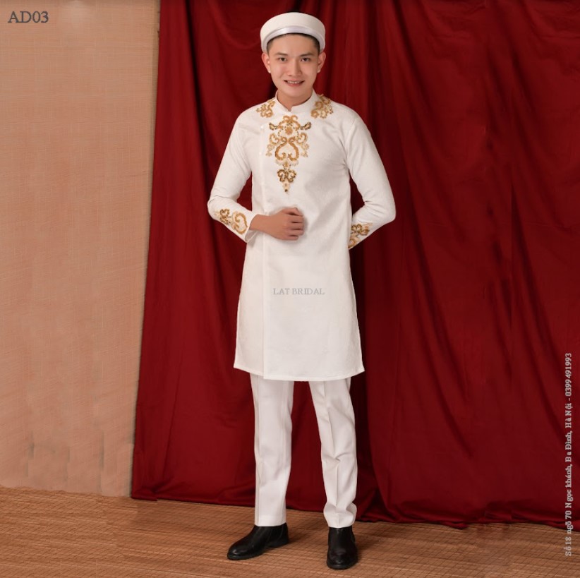 Áo dài cặp đôi Hoàng Kim - Ảnh 4