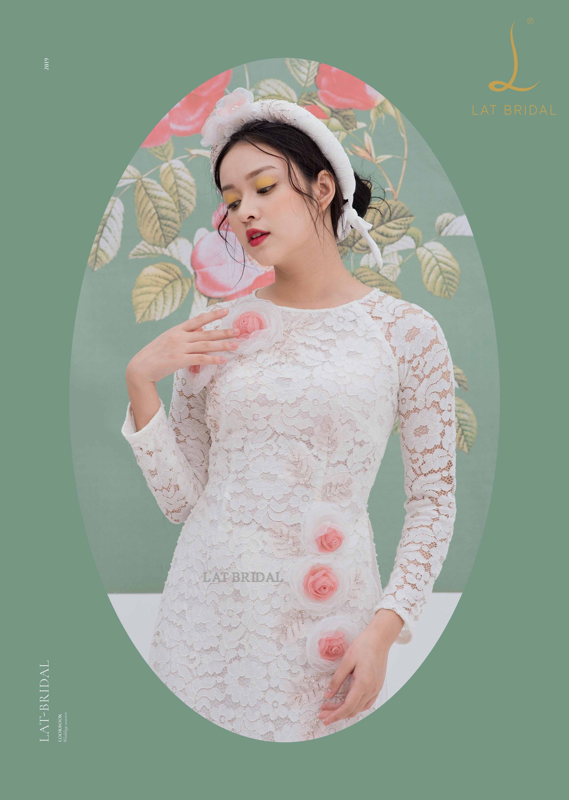 Áo dài cô dâu Hồng Bạch