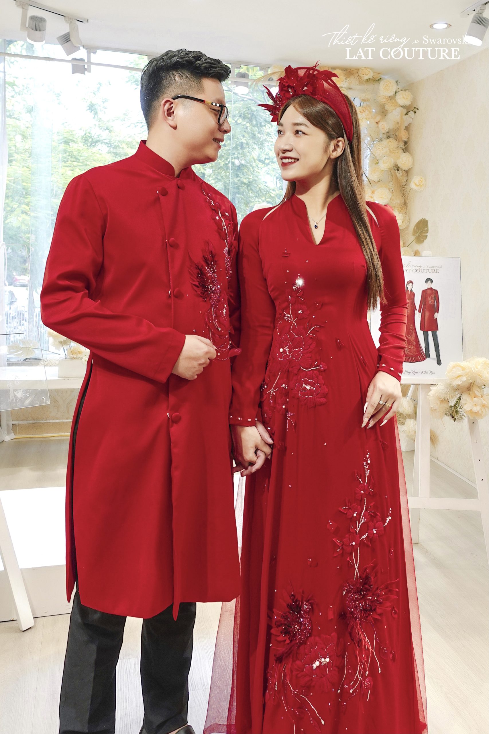 Áo dài thiết kế riêng Tiêu Ngọc Khắc Nam LAT BRIDAL